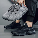 Riolio  Men's Sports Shoes Casual Shoes Round Toe Flat Heel Fly Fabric Upper Breathable Soft Sole Comfortable Lace-up Running Shoes