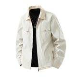 Riolio Simple and Premium Jackets Men's Lapel Jacket Men's Korean Version Solid Color Loose Casual Versatile Commuting Men's Jacket