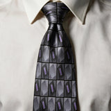 Riolio  New Luxury Silk Neckties Plaid Diamond Pattern Neck Ties For Men 10CM Casual Gray Green Soft Tie Groom Wedding Accessories