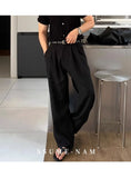 Riolio New Japanese Retro Men Casual Pants Luxury Draped Wide Leg Leisure Solid Color Straight Trousers High Quality Elegant Sweatpants