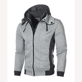 Riolio Men Hoodie Coats Autumn Winter Double Zip Pocket Long Sleeve Zip Cardigan Sweatshirt Male