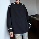 Riolio  Mens T-Shirts Contrast Striped Casual T-Shirts Spring Streetwear Versatile Long-Sleeved Tops Old Money Men'S Clothing New