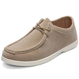 Riolio  Fashion Khaki Casual Shoes For Men Suede Leather Loafers Men Platform Slip-on Men's Driving Shoes Lightweight Leisure Men Shoes