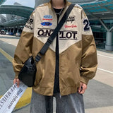 Riolio Retro Racing Jacket Men's High-end Motorcycle Jacket Spring Autumn Ins Fashion Brand Fashion Trend Embroidered Baseball Uniform