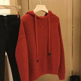 Riolio Knit Sweater Male Pullovers Plain Solid Color Men's Clothing Hoodies Coat Jacket Red Fashion High Quality Replica Elegant