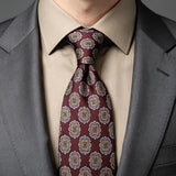 Riolio  2PCS Neck Tie Set Casual Floral Printed Neckties Oversized 9cm Luxury Striped Silky Neck Ties For Men Pocket Square Groom Hanky