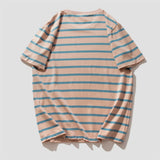 Riolio  High Quality 100% Tops Cotton Classic Retro Timeless Horizontal Striped Sportswear Unisex Round Neck Casual Kids Fashion T-shirt