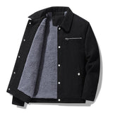 Riolio Winter Jackets for Men Fleece Thicken Warm Corduroy Jackets Male Outwear Fashion Single Breasted Coats Thermal Windbreaker Parka