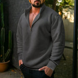 Riolio  New Men's Half Zipper Sweatshirts Thicker Pullover for Male Hoody Man Sweaters Autum Spring Solid Color Turtleneck Tops