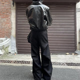 Riolio swag outfits men American Style Elastic Waist Loose-fit Casual Trousers 280gm Sensibility Ruffled Wide-leg Pants Men's Tuxedo Pants
