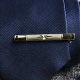 Riolio  New Men's 5cm Metal Gold Slim Tie Bar Wedding Party Business Accessory Stainless Steel Material Tie Clip Clamp Irregular Design