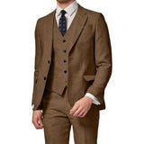 Riolio  Men's Blazer Vest and Pant Set, Notched Lapel, Wedding Banquet, Evening Party, Male Suit, Elegant Tuxedo, 3 Piece