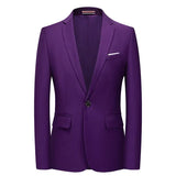 Riolio Mens Stylish Colorful Slim Fit Casual Blazer Jacket Green Purple Black Yellow Wedding Prom Formal Suit Coats For Men