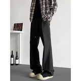 Riolio  American Casual Men New Ice Silk Quick-drying Work Clothes Wide-leg Pants Loose Straight Trousers