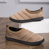 Riolio  Unisex Home Men Cotton Slippers Winter Casual Indoor Outdoor Non Slip Shoes Warm Velvet Sneakers Men Women Snow Slippers