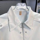 Riolio Korean Summer High Street Trendy Men and Women Hip Hop Retro Design Shirt Couple Harajuku Personalized Casual Short Sleeve Top