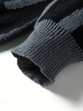 Riolio  Loose-Fitting Knit Sweater, Casual Versatile Striped Pullover, Men's Crew Neck Sweater, Men's Warm Clothing, Casual Everyday Wear Warm Sweater, Fashionable Design for Autumn and Winter, Casual Everyday Wear Warm Sweat