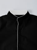 Riolio Spring and Autumn Men's Long-sleeved Solid Color Shirt, Stand-up Collar Comfortable Button-down Fashionable Slim Shirt