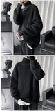 Riolio  Autumn Winter Mens Casual Turtleneck Pullover Men's Long Sleeve Rollneck Sweater Korean Style Fashion Warm Knitted Sweater