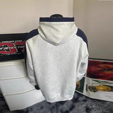 Riolio  New American Retro Men's Hooded Sweatshirt Casual Harajuku Navy Patchwork Long Sleeve Pullover Autumn High Quality Hoodies M-3XL