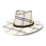 Riolio  Cotton Panama Cowboy Hat Women Men Summer Sun Hat Jazz Caps Beach Cap Outdoor Wide Brim Western Hats for Men Women