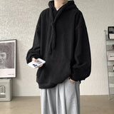 Riolio  High Quality Corduroy Men's Vertical Stripe Sweatshirts Thickened Long Sleeve Kangaroo Pocket Hoodie Hooded Pullover
