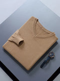 Riolio  Men Cashmere Sweater Autumn Winter Soft Warm Jersey Jumper  Pull Homme Hiver Pullover V-Neck Knitted Sweaters