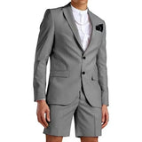 Riolio  Men's Slim Fit 2-Piece Suit Set with Notched Lapel Blazer And Shorts Tuxedo Fashion Summer Wedding Sports