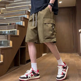 Riolio  Ice Silk Work Clothes Quick-drying Men Summer Thin Loose Five-point Casual Sports Pants