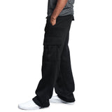 Riolio Men Sweatpants Long Pants Loose Sport Fit Jogging Joggers Sweat Pocket Cargo Pants Trousers Plus-size S-4XL