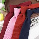Riolio  Classic Knitted Neck Ties For Men Women 6cm Soft Narrow Green Navy Neckties Casual Shirt Daily Wear Suit Accessories Cravat Gift