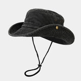 Riolio  Spring and summer new splicing big eaves washed old fishing mountaineering hat men's outdoor travel sun protection sun hat women
