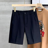 Riolio  Five-point Suit Pants for Men Korean Style Business Shorts Trousers Slim Mid-pants Without Ironing Thin Casual Trousers