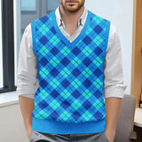 Riolio  Mens Clothes British Style Vest Men Checkered Vest Knitted Pullover Waistcoat Men'S Sleeveless Sweater Knit Vest Man Chaleco Lan