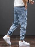 Riolio  Spring Summer Black Blue Cargo Jeans Men Streetwear Denim Jogger Pants Men Baggy Harem Jean Trousers Plus Size 6XL 7XL 8XL