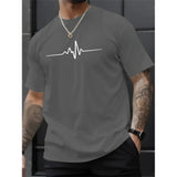 Riolio  Creative Graphic Printed T Shirts Summer Loose Casual Sports Men's Round Neck Clothes Fashion Simple Cotton Short Sleeved Tops