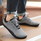 Riolio  Wide footed large-sized men's suede hiking shoes anti slip leather outdoor sports shoes camping running jogging  men's loafers