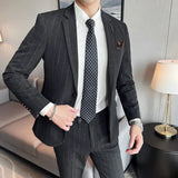 Riolio  S-7XL Blazer Vest Pants High-end Brand Plaid Retro Business Suit Groom Wedding Party Slim Suit Fashion British Style Performance