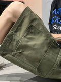 Riolio Mens Cargo Shorts Summer Army Green Cotton Shorts Men Loose Multi-Pocket Shorts Casual Trousers Men Clothing Y2k