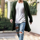 Riolio New Mens Knitted Cotton Cardigan Fashion Long Sweaters Male Casual Solid Long Sleeve Slim Outwear Autumn Winter Warm Jacket