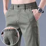 Riolio  Summer New Thin Breathable Versatile Casual Pants Men's Solid Button Zipper Pockets Patchwork Fashion Korean Straight Trousers
