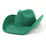 Riolio  Western Big Roll Brim Cowboy Hat Top Cap for Men Women Pink Cowgirl Hat Felt Fedora Hats Outdoor Riding Sun Hat