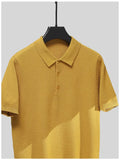 Riolio  New Trendy Men Polo Shirt Leisure High Quality Knit T-shirts American Style Fashion Breathable Button-down Short Sleeve Knitwear