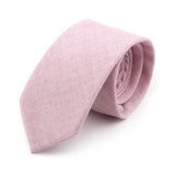 Riolio  Novelty New Solid Color Ties For Men 100%Cotton Handmade High Quality Necktie Pink Green Orange 6.5cm Skinny Slim Ties Accessory