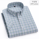 Riolio  Hight qulity summer 100%cotton thin short sleeve shirts for men slim fit formal shirt soft designer tops korean popular clothes