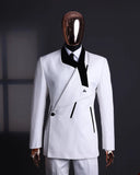 Riolio  Fashion Men Suit 2 Pieces Blazer Pants One Button Peaked Lapel Velvet Business Slim Fit Formal Wedding Groom