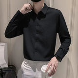 Riolio  Long Sleeved Shirt Men's Top White Small Shirt Trendy and Cool Casual Inch Shirt