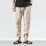 Riolio Cotton Linen Casual Harem Pants Men Joggers Man Summer Trousers Male Chinese Style Baggy Pants Harajuku Clothe