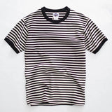 Riolio  Summer Men's New Pullover O-Neck Patchwork Stripe Comfortable Loose Fashion Casual Short Sleeve T-Shirts Tops