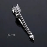 Riolio  Fashion Tie Clip For Men Novelty Personalized Necktie Bars For Shirts Tie Clip Glasses Feather Beard Key Collar Clip Silver Bars